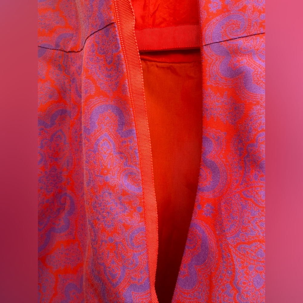 J.Crew Ella Dress In Medallion Paisley Size 00 Purple Orange Strapless Dress - Picture 8 of 16